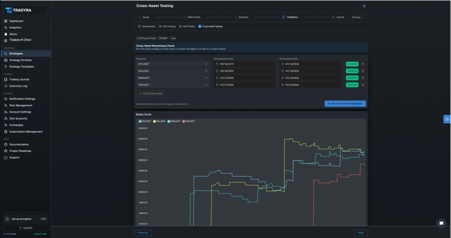 Tradyra no-code strategy builder — 10-step wizard for crypto trading bots — view 15 of 17
